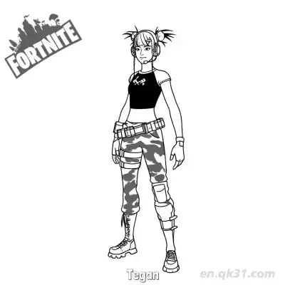 Free printable Tegan 02 Coloring Page - Free PDF Printable Fortnite Coloring Sheets coloring page